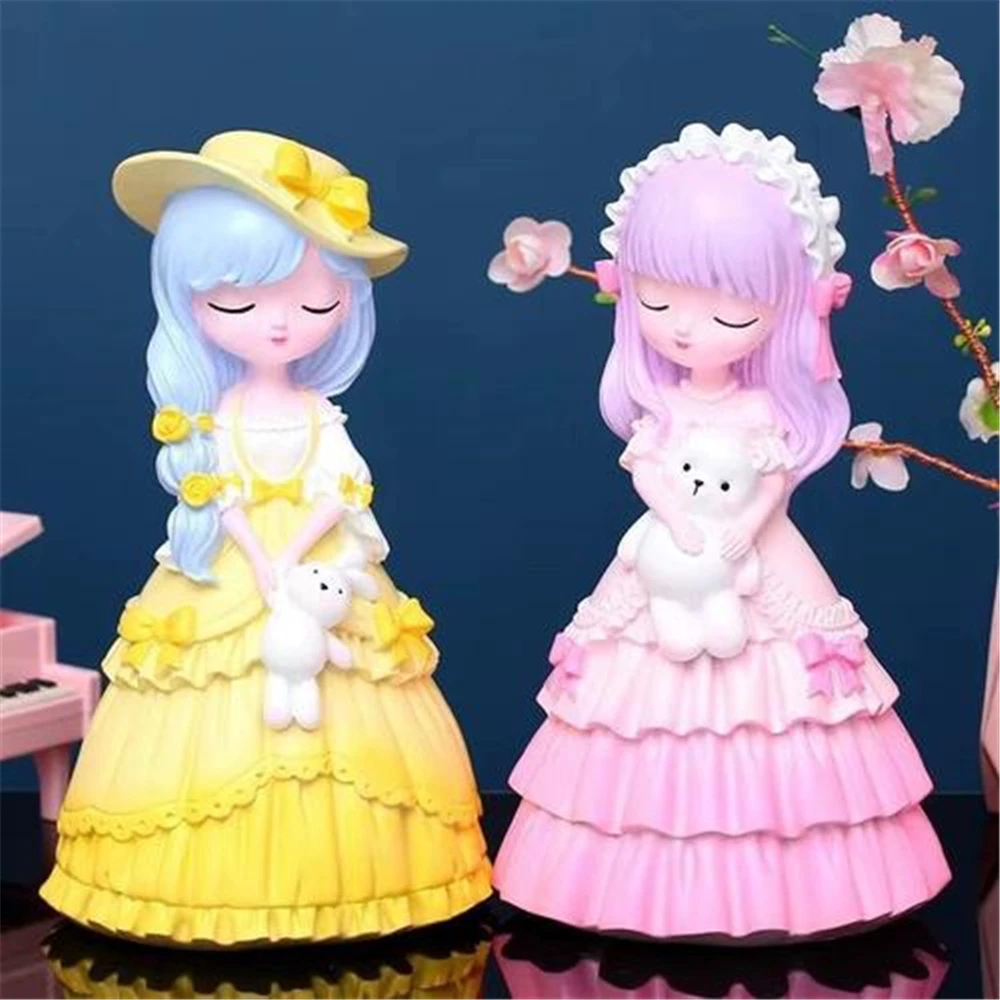 Disney Princess Painted Doll Pure White Vinyl Painted Doll Cartoon Stone Crafts DIY Handmade Concentration Exercise Graffiti Toy