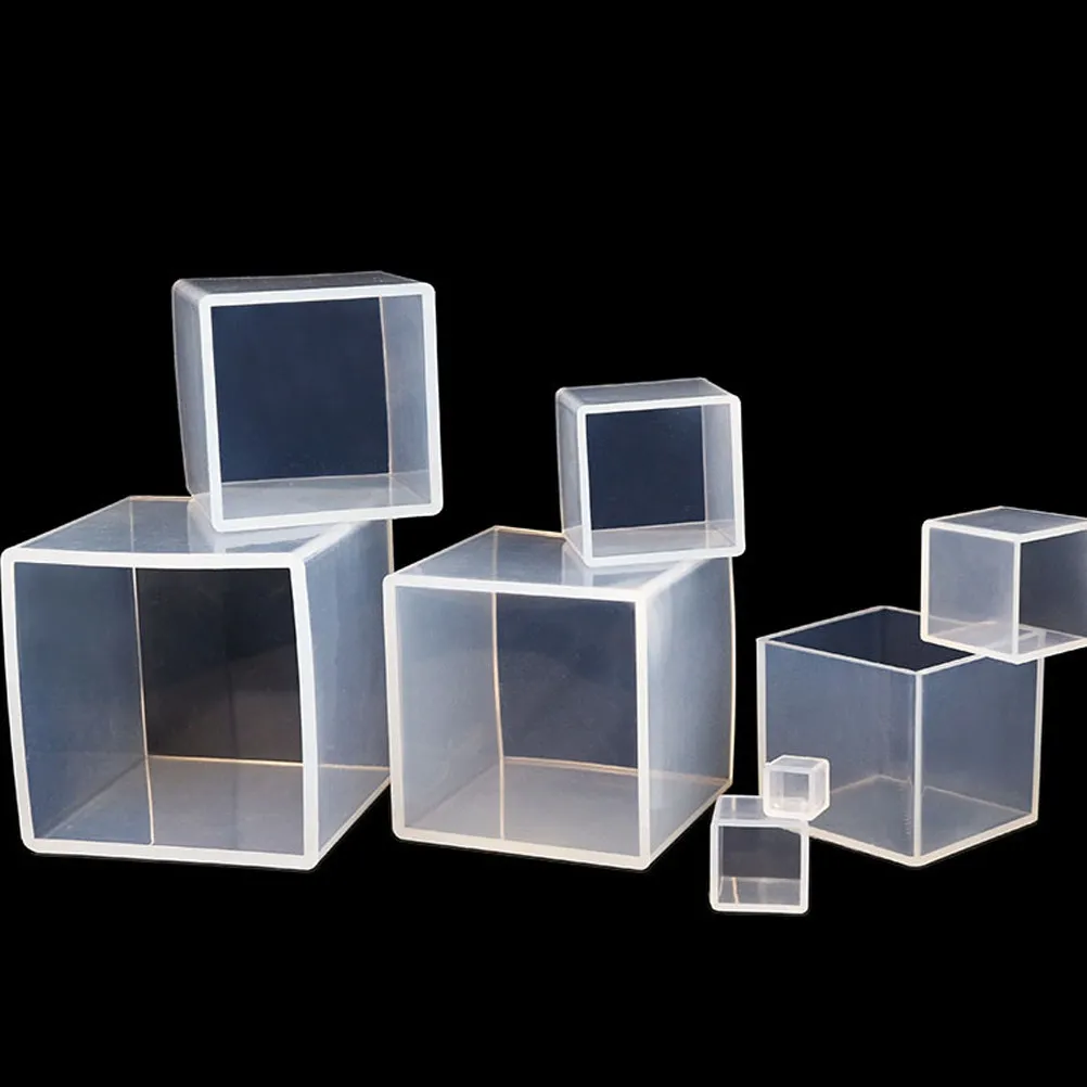 

Набор из 5 квадратных силиконовых форм для изготовления украшений из смолы, декоративных коробок-кубиков, гладкие, антипригарные, многоразовые формы для заливки клеем