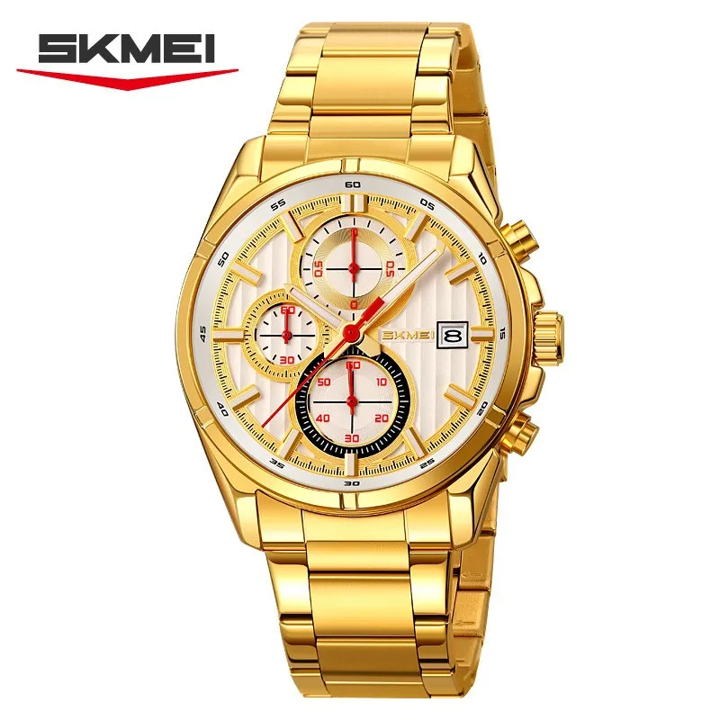 ساعة ستانلس ستيل SKMEI 9395 مقاومة للماء كاجوال كوارتز للرجال