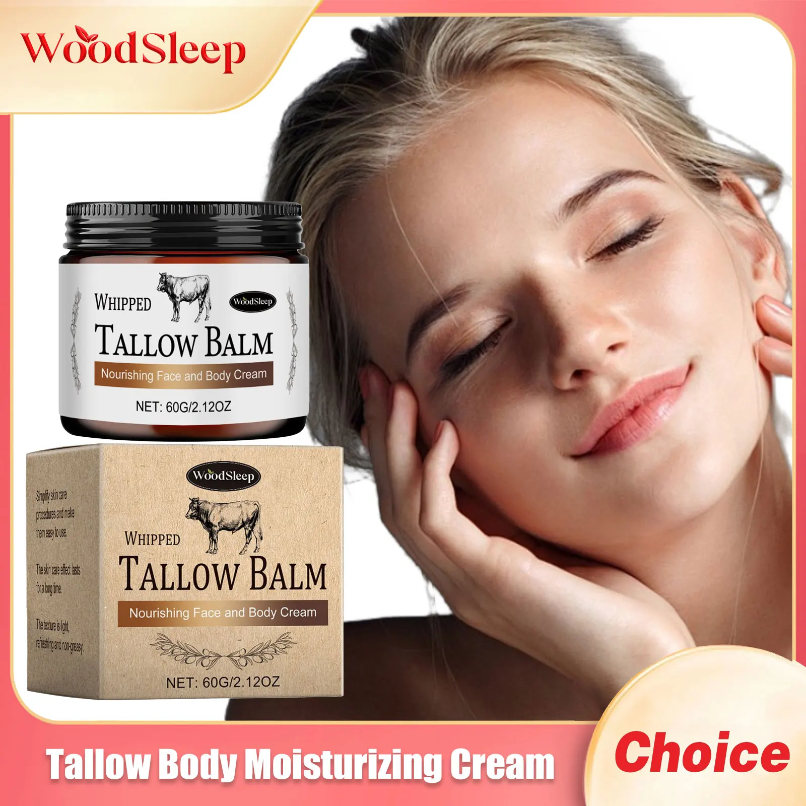 Beef Tallow Moisturizer Cream For Body Mprove Dullness Even Skin Tone Lightening Nourishing Rejuvenating Skin Body Care Product