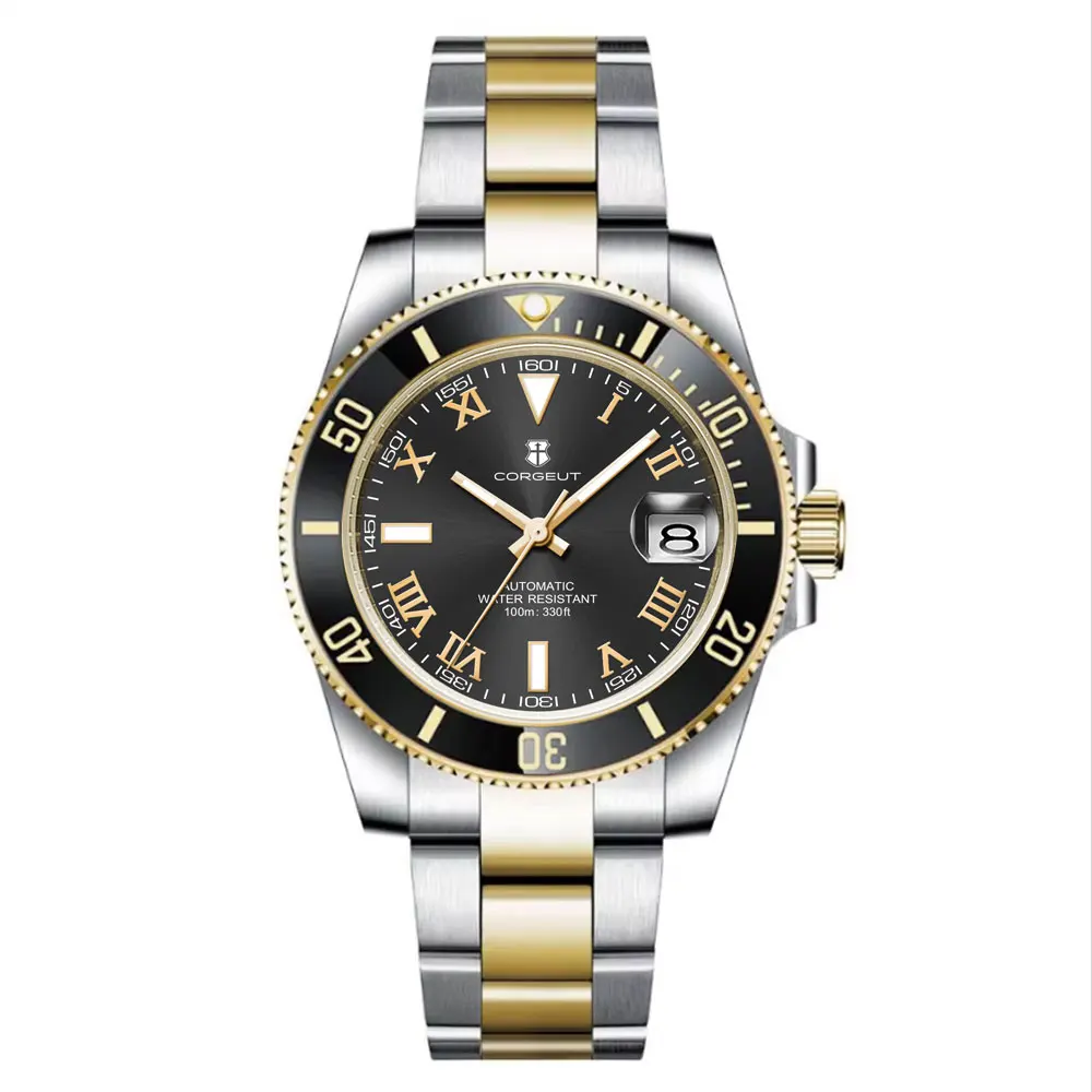 DIY Custom Automatic Watch Logo For Man High Quality NH35 Diving Mechanical Watches Sapphire Waterproof Ceramic Bezel 120 Click