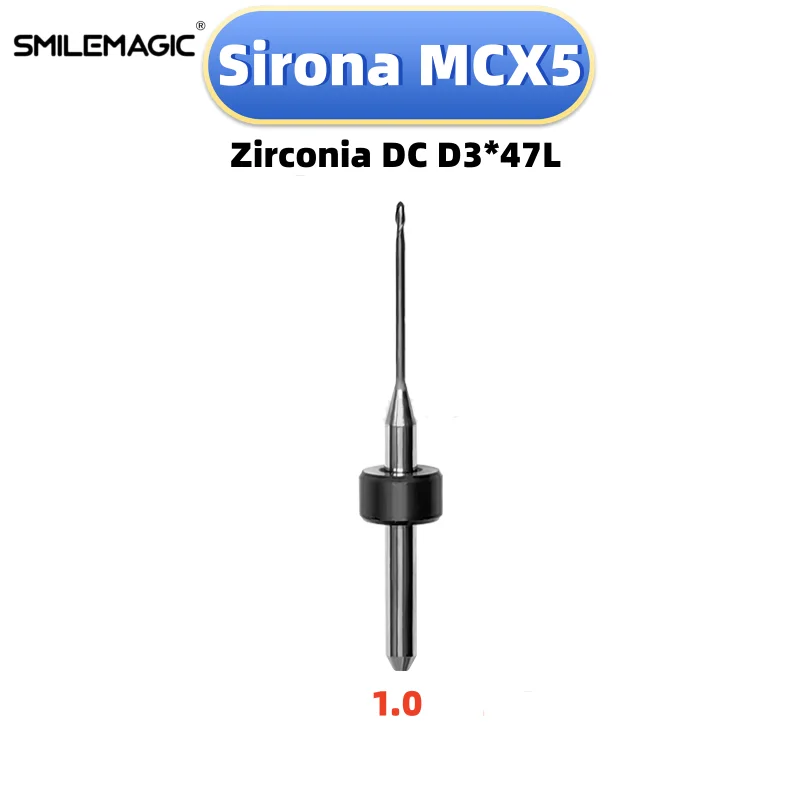 Sirona MCX5  Milling Burs For Grinding Zirconia Shank 3mm L47mm DC  Diamond Coating Drill Diameter 2.5/1.0/0.5mm Grind Tool