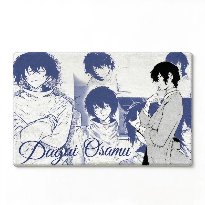 Bungo Stray Dogs Dazai Osamu Cartoon Plush Rug Anime-Style Living Room Bedroom Bedside Foot Mat Anime Merchandise Wholesale - view 2