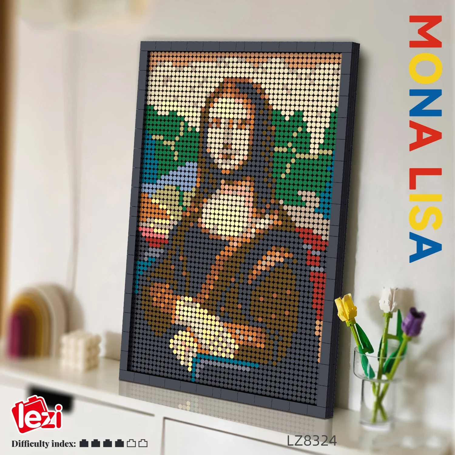

3624 шт., Leonardo Da Vinci, картина Мона Лиза, строительные блоки, настольная подвеска, украшение, сборные кирпичи, игрушки, подарок для детей