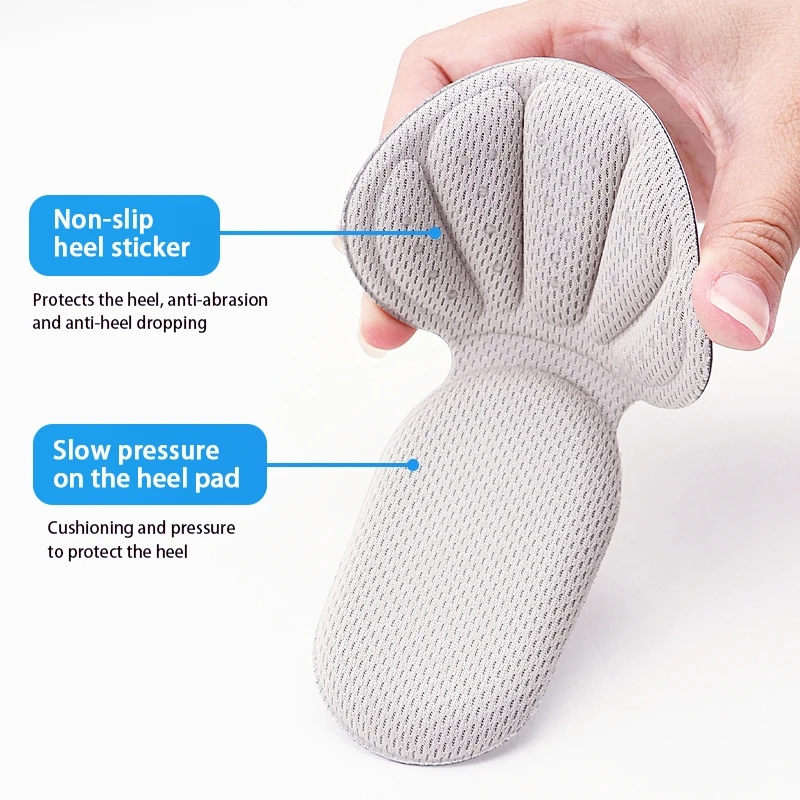 5Pairs Heel Protectors T-Shaped Shoe Insoles Non-Slip Sneaker Feet Pads Pain Relief Size Reducer Heel Grips for Comfortable Wear