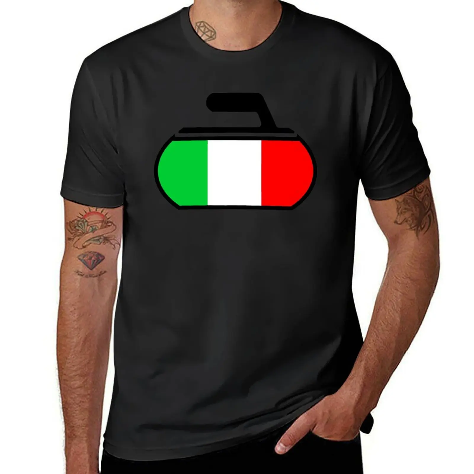 Italy Curling T-Shirt Blouse for a boy customs Men's cotton t-shirt