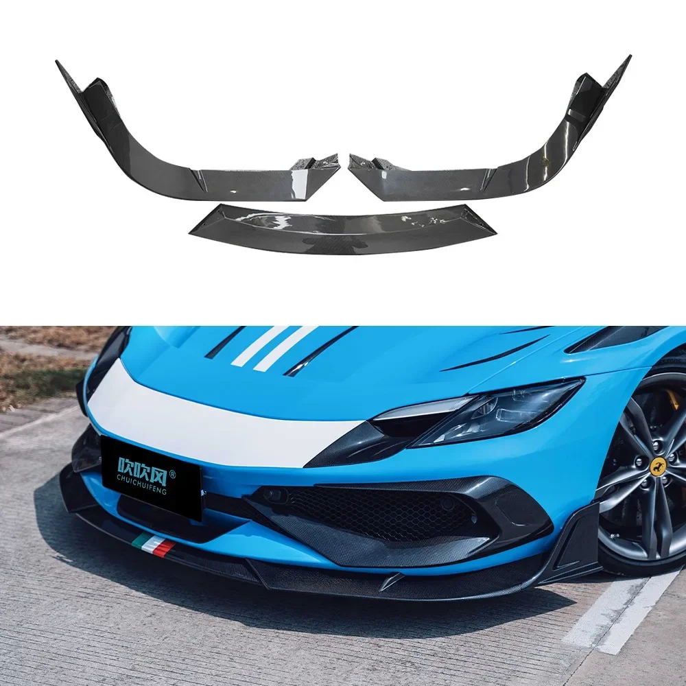 For Ferrari 296 GTB Facelift BatFury Aero Style Dry Carbon Fiber Spoiler Front and Rear Lip Diffuser Car AccessoriesBody Kit