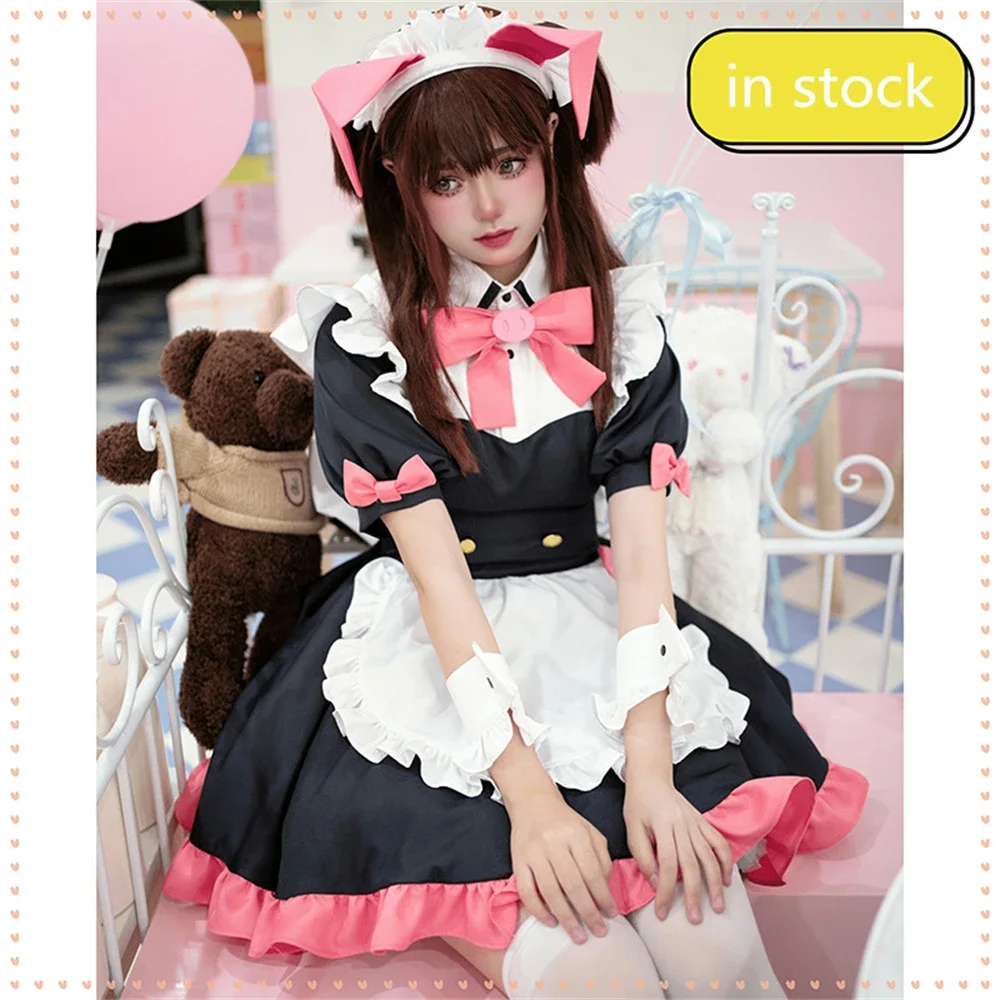 Anime Akiba War Cosplay Costume Mannen Ranko Wahira Nagomi Cosplay Lovely Maid Dress