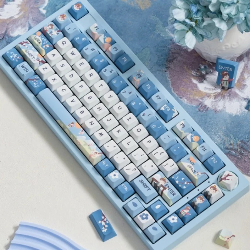 

Daydreamer Keycap Custom PBT 145 Key Cherry Profile Thermally Sublimated Mechanical Keyboard with Chinese Style Keycaps Gaming