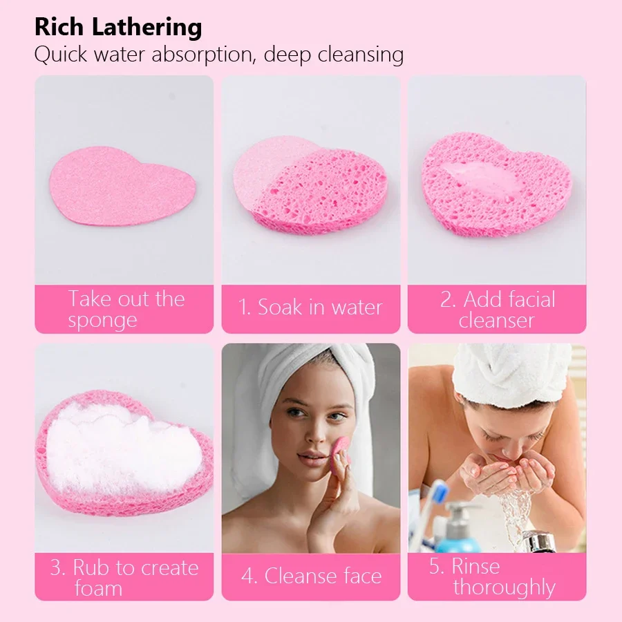 10Pcs 셀룰로오스 페이스 스펀지 압축 페이셜 스펀지 스파 스펀지 클렌징 마사지 모공 엑스 폴리 에이 팅 마스크 메이크업 제거