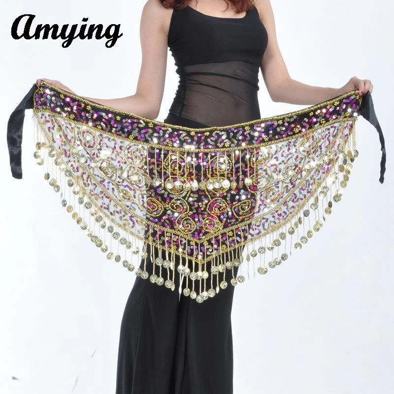 

New Women Waist Chain Skirt Luxurious150 Coin Mesh Colored Waist Chain Sexy Belly Dance Waist Chain Luxurious Belly Dance Belt