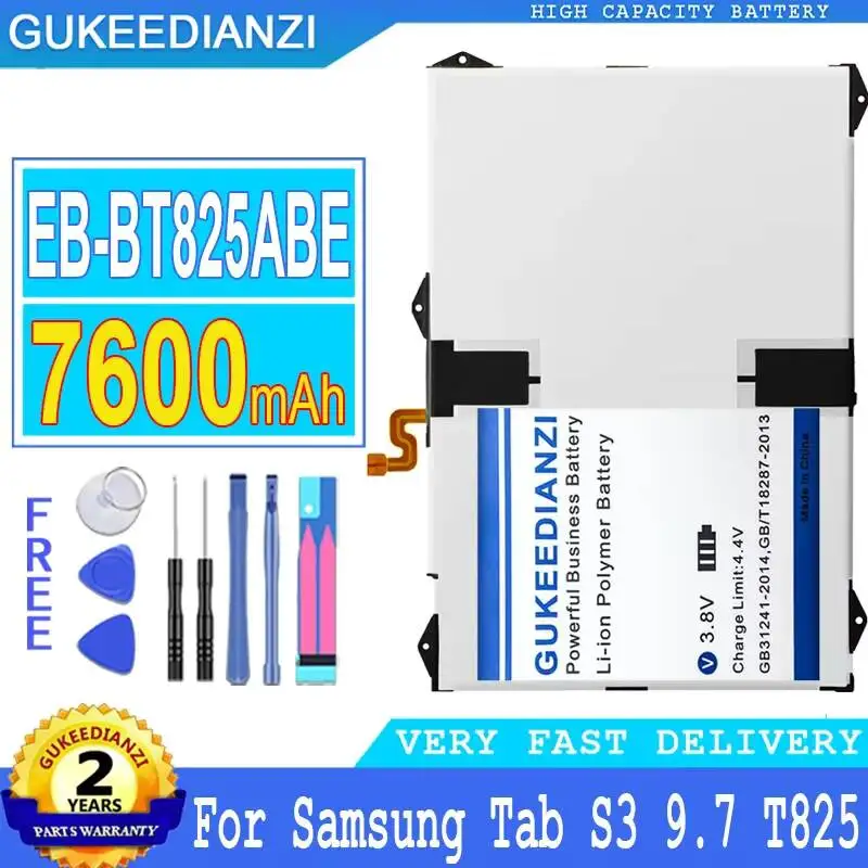 

Premium Replacement 7600mAh EB-BT825ABE Tablet Battery For Samsung Galaxy Tab S3 9.7 SM-T825C T820 T825 High-Capacity