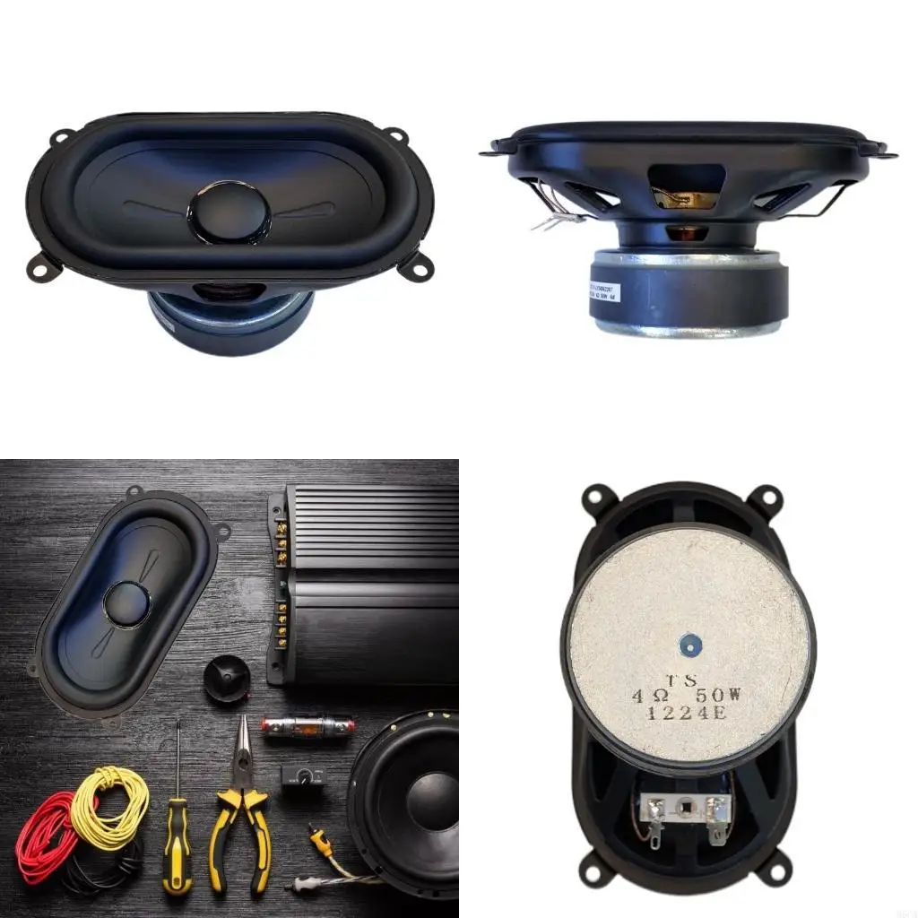 M6CA 3 × 6 インチオーバル外部マグネットスピーカー IPX5 防水低音スピーカー 4 オーム 4 Ω 50 ワットゴムエッジ DIY アクセサリー用