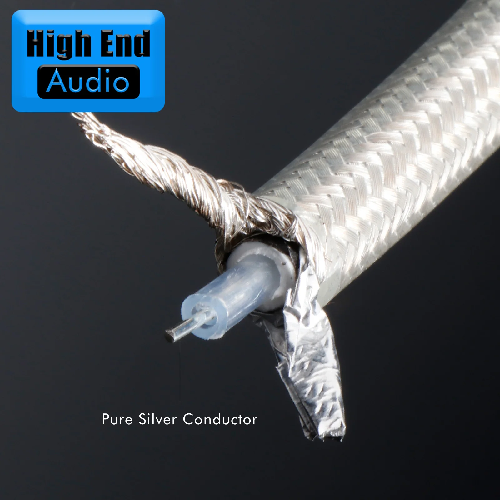Preffair 4N Pure silver bulk Cable single core coaxial cable with PTFE Insulation for CCTV DVR SDI HD-SDI Camer Video AV