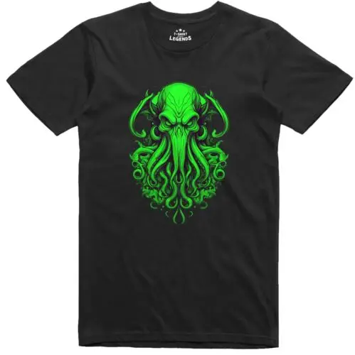 Cthulhu Camiseta Hombre Horror Mythos Amor Personaje Corte Normal Camiseta