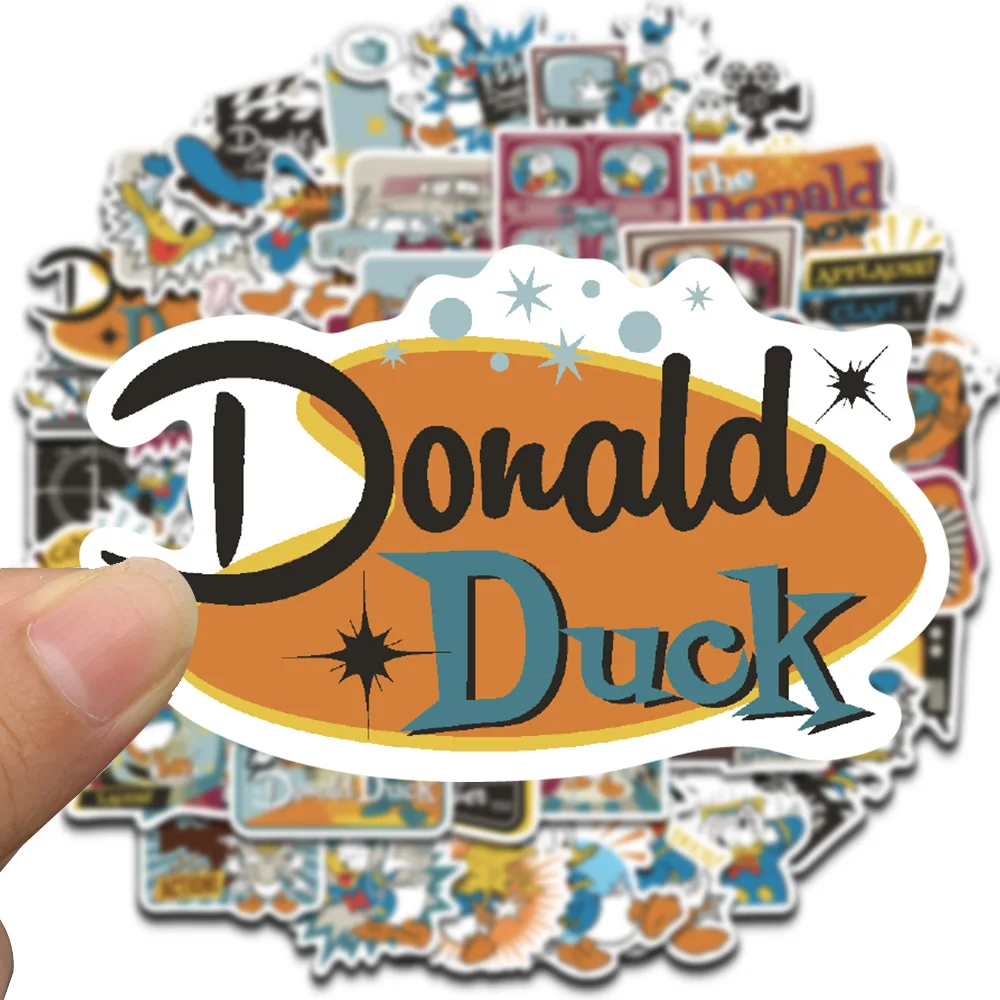 50 قطعة الوقت الكوميدي دونالد داك ملصقات الكمبيوتر المحمول الأمتعة سكرابوكينغ دراجة نارية DIY بها بنفسك القهوة الهاتف حقيبة الكمبيوتر الكتابة على الجدران الشارات