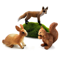 Hot Easter Rabbit Fox Squirrel Deer Dog Elephant Animal Model Figure Diy Cake Decoration Educational Toy Figurine Gift For Kids
