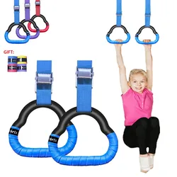 Gymnastics Rings Kid Horizontal Bar Indoor Non-Slip Gym toy Rings With Swing Adjustable Straps Pull-up Workout Fitness Equipment