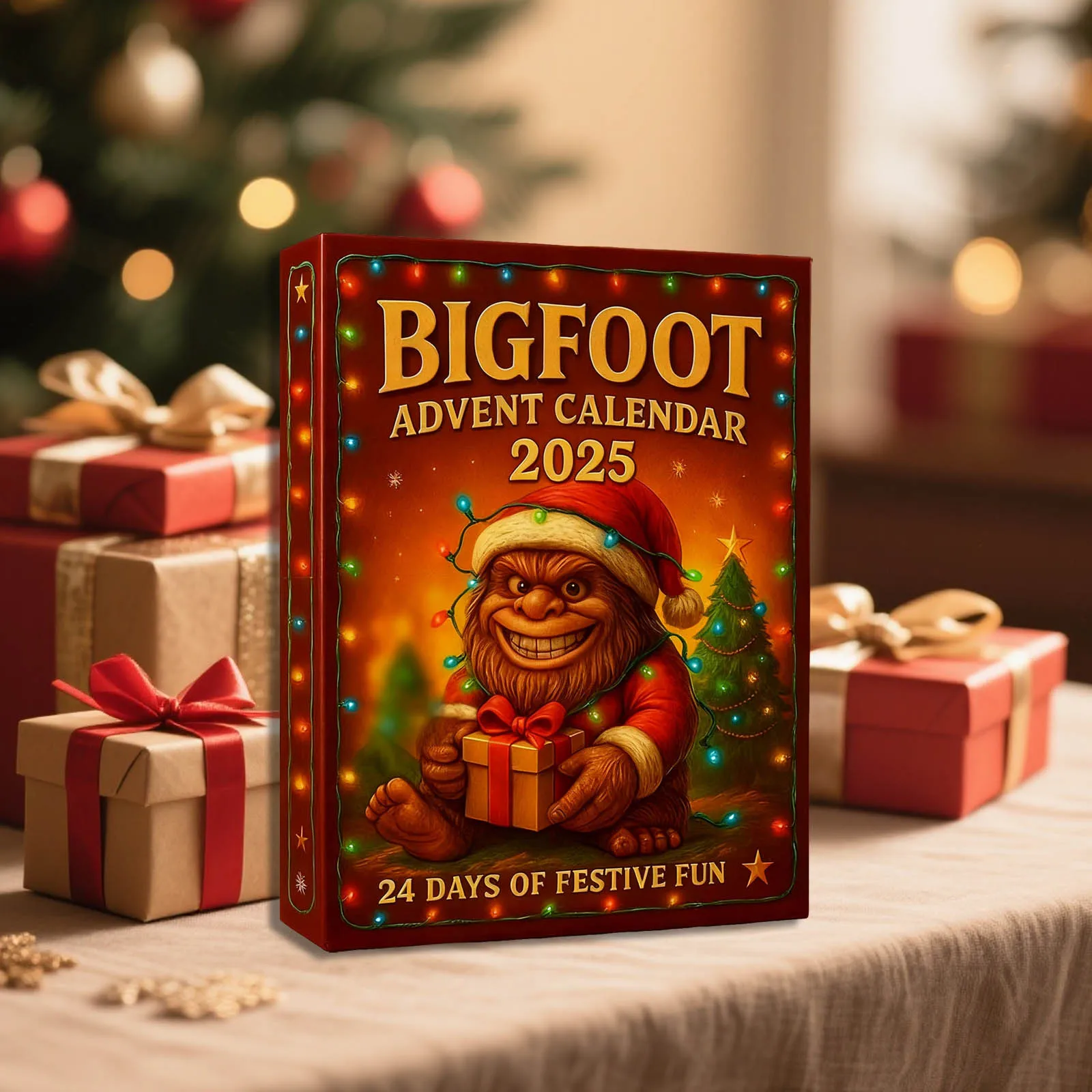 Lumières d'intérieur à piles avec minuterie 2025, pied géant, compte à rebours de noël, calendrier au chocolat, compte à rebours pour enfants