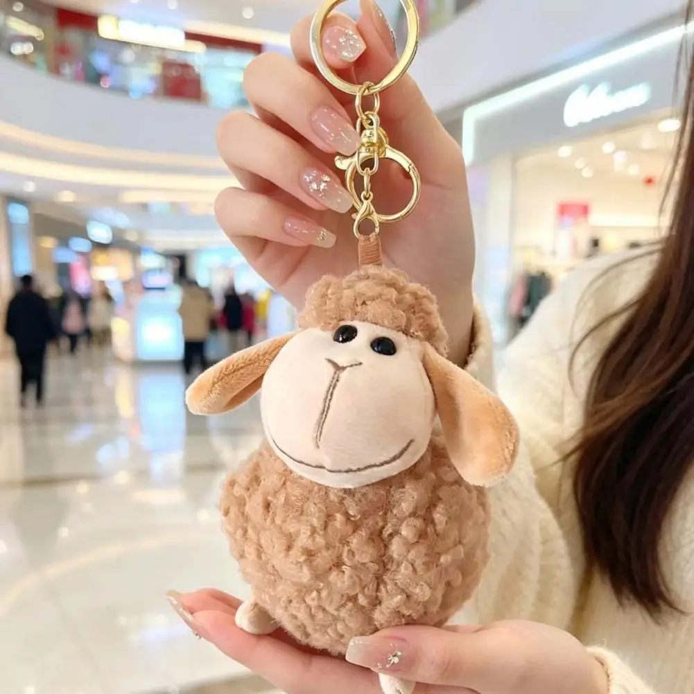 Cute Sheep Keychain Soft Lamb Backpack Charm Pendant Animal Keychain Gift For Girls Backpack Accessory Decoration