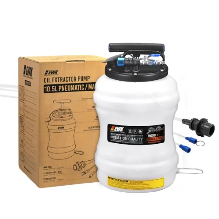 

10.5L Pneumatic/Manual Oil Extractor Pump for Oil Change Fluid Extractor for Automotive Fluids Vacuum Evacuation in Engine Main