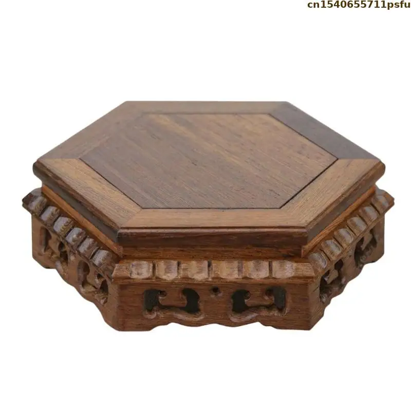 Retro Wooden Standing Flower Base Bonsai Plant Decor Shelf Vase Flower Pot Sorting Table Racks Tea Sets Pedestal Garden Decor