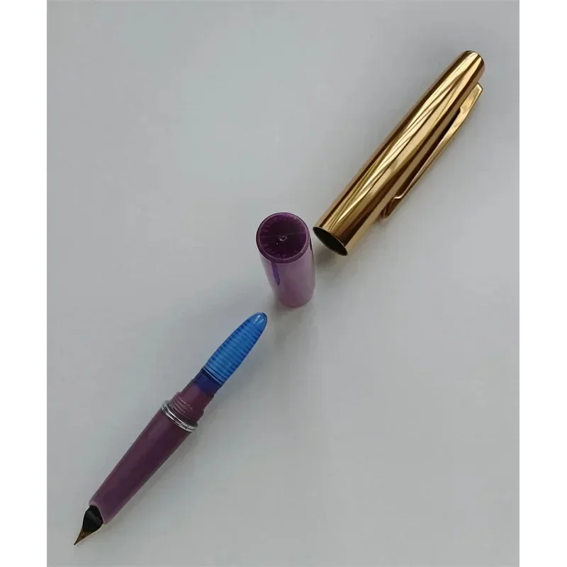 Original Japan SWAN Pocket Fountain ปากกา Iridium Gold F 0.5mm Nib Light Blue ปากกาเรืองแสงสําหรับเขียนเครื่องเขียน, สีม่วง