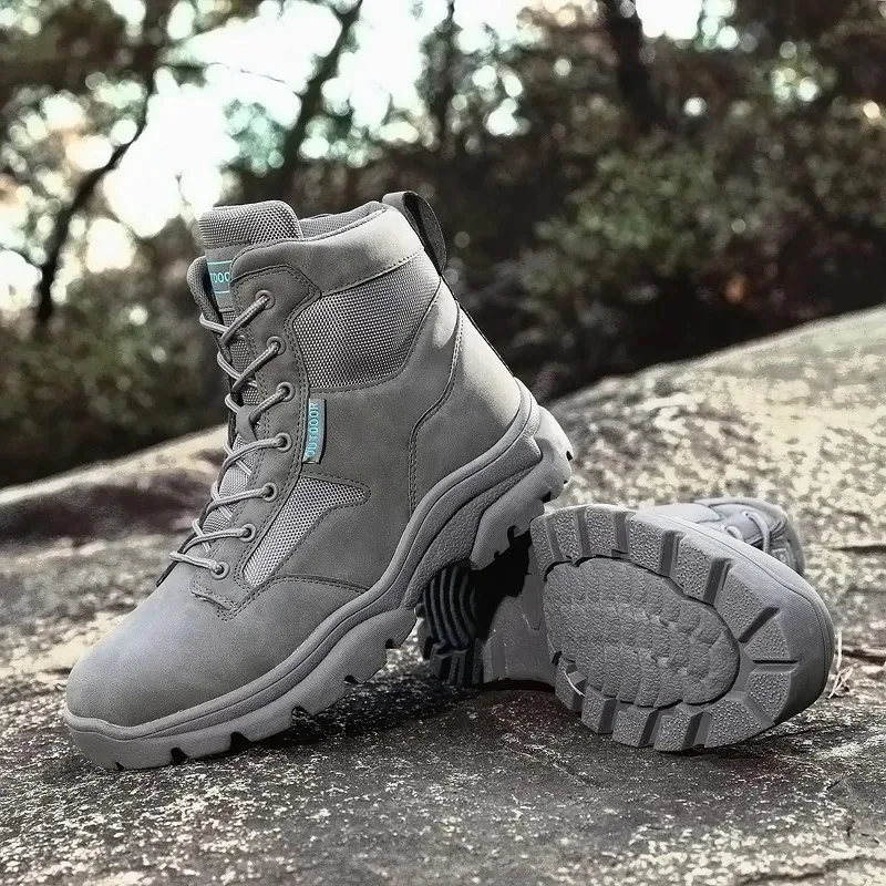 

2025 Fashion 'S Desert Combat Outdoor Leather Hiking Shoes Hunting Work Safety Men'S Short Boots