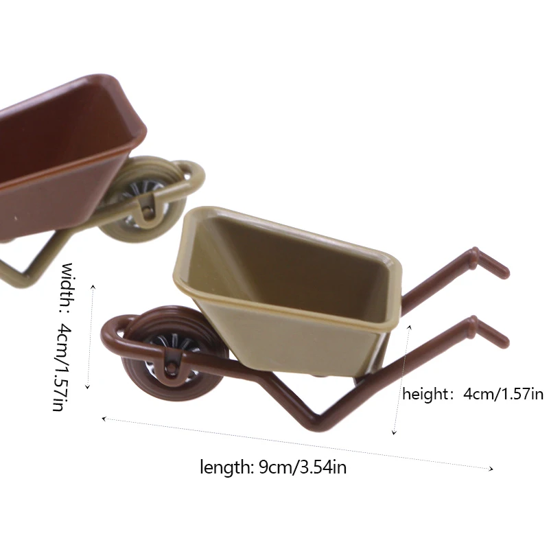 1Pc 1:12 Carrello in miniatura per casa delle bambole Carrello Mini rimorchio Attrezzo agricolo Modello Mobili da giardino Decorazione giocattolo