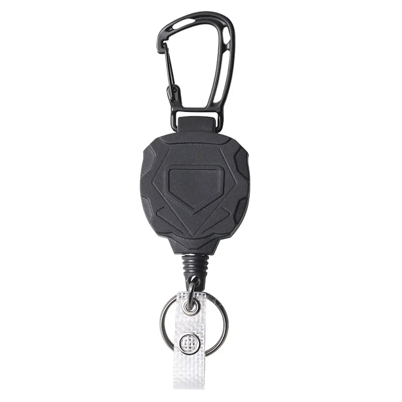 พวงกุญแจ Badge Reels สายเหล็กแบบพับเก็บได้ Multi-Purpose PASS Card คลิปหัวเข็มขัดตกปลากลางแจ้ง Bagpack Hook คลิป Badge Reels