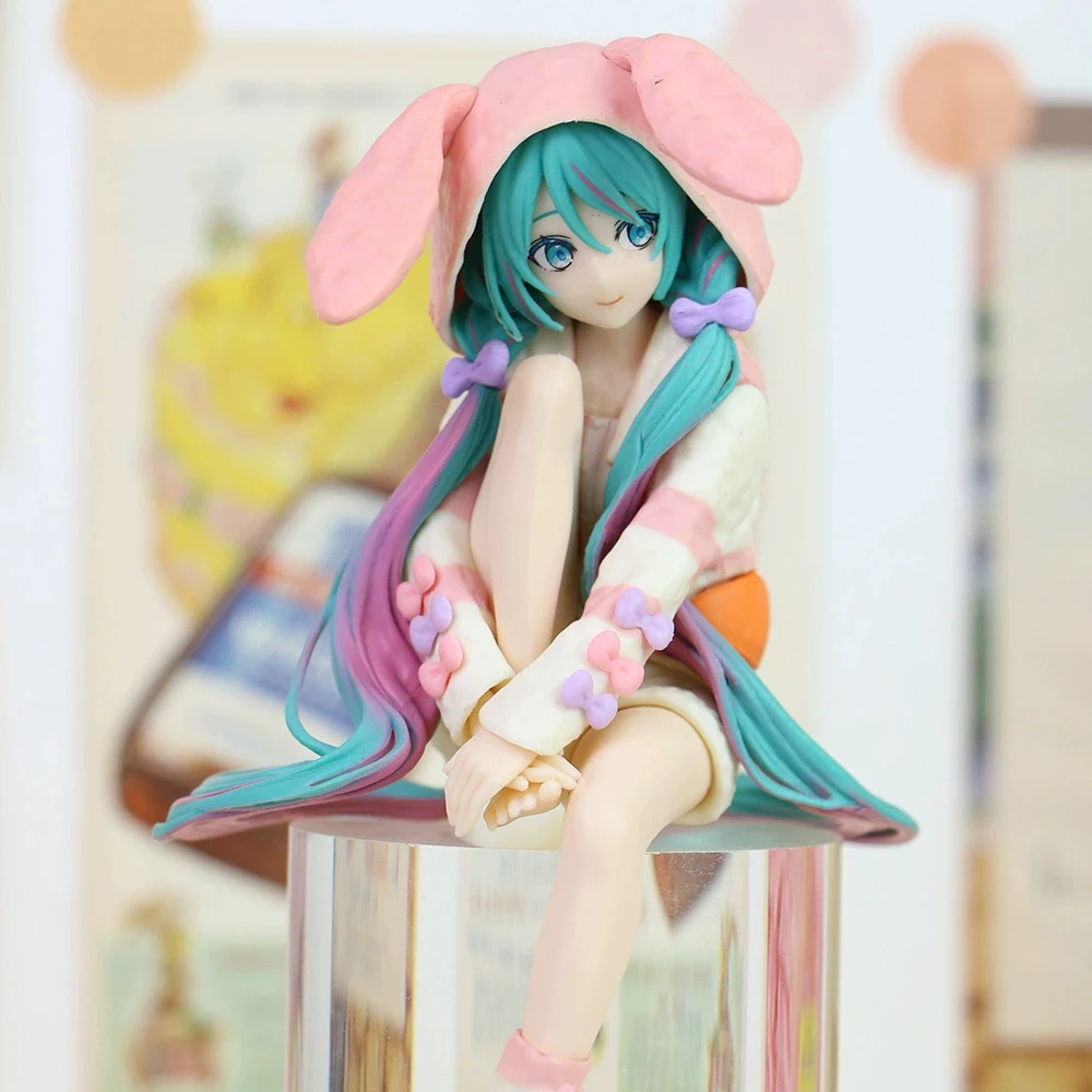 Boxed Nieuwe Anime Hatsune Miku PVC Model Speelgoed Konijn oor nachtkleding Mooi Meisje Kawaii Figuren Pop ornament Geschenken