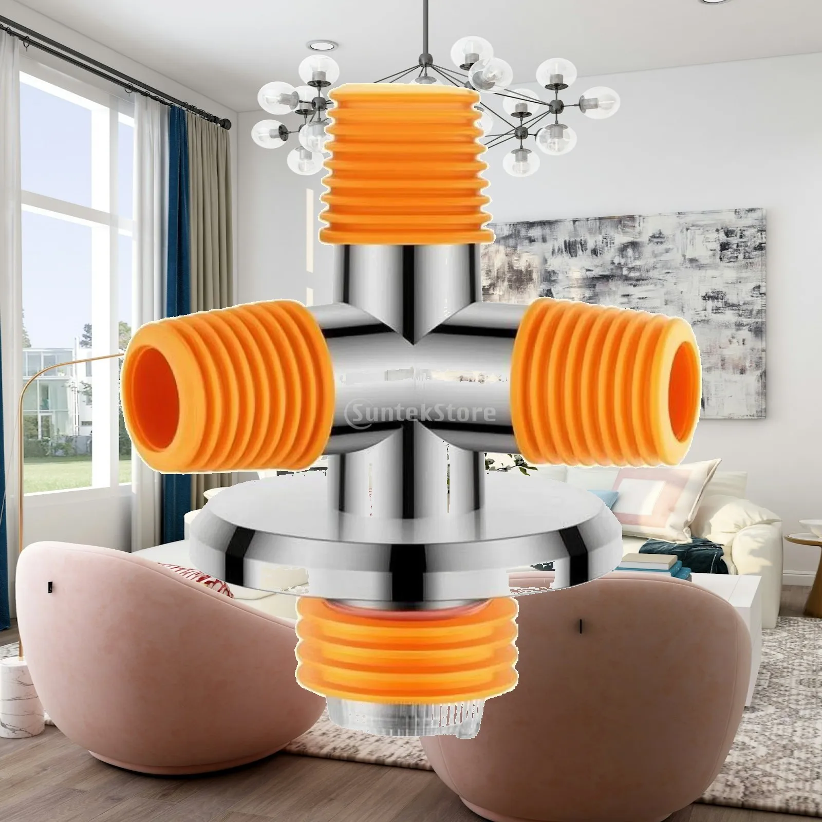 Washing Machine Drain Connector 4 Way Floor Drain Adapter ABS Silicone Multi Outlet for Laundry Room Sink PVC Pipe Fits 32