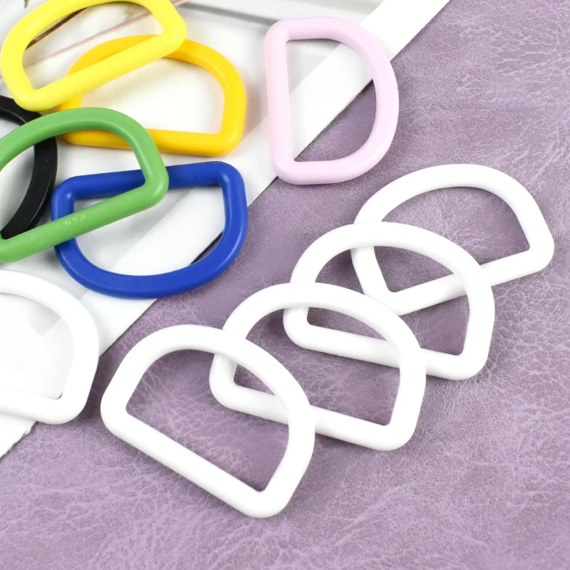 

50Pcs Plastic D Rings Buckles 32/38mm Handbags Bag Strap Loop Hook Luggage Buckle Bags Body Kit Leather Craft DIY Accessories