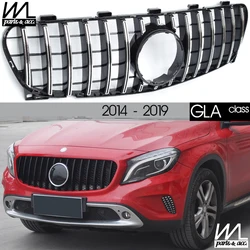 X156 GT Grill, Panamericana Black Front Grille for Mercedes Benz GLA Class X156 2014 - 2019 GLA180 GLA200 GLA250