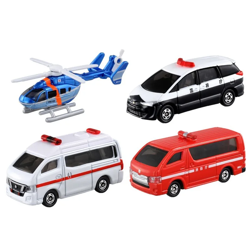 TAKARA TOMY Tomica 4 Pcs Emergency Rescue Vehicles Set Scale 1/64 Alloy Car Toys Motor Vehicle Diecast Metal Model Gift for Boys