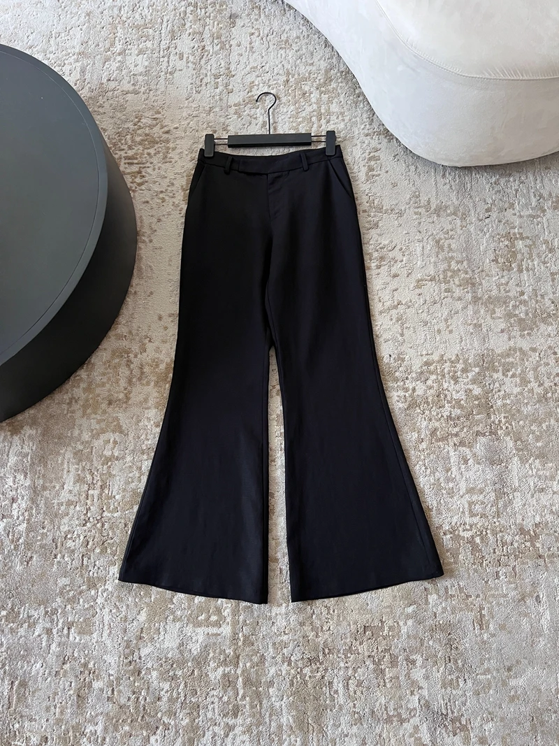 

Широкие брюки с высокой талией Ele, повседневные классические женские модные брюки против морщин, длинные брюки из полиэфирного волокна