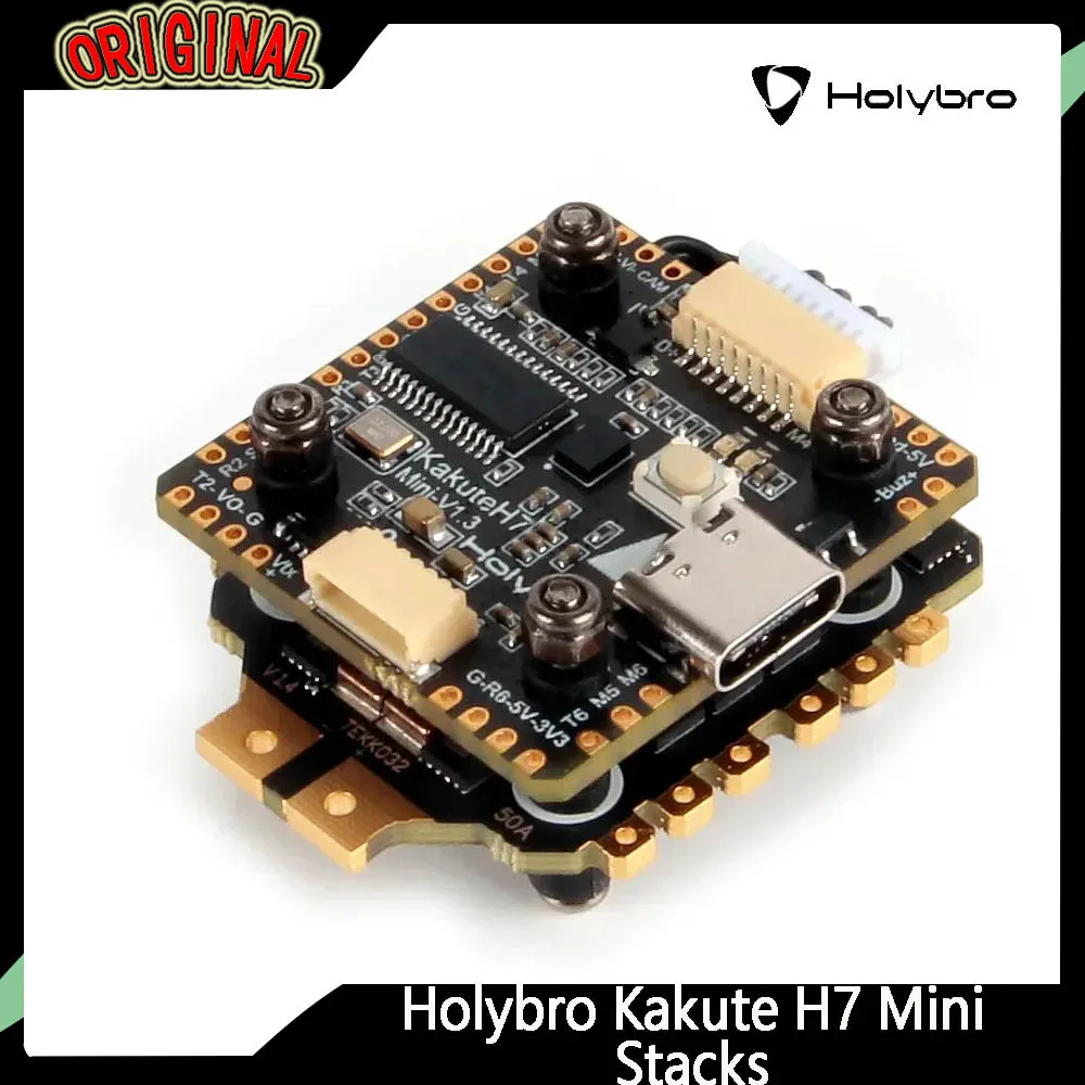 

Holybro Kakute H7 Mini Stack (H7 Mini FC + Tekko32 F4 4in1 50A ESC + Atlatl HV Micro 800mW) - Компактный для FPV Freestyle Drone