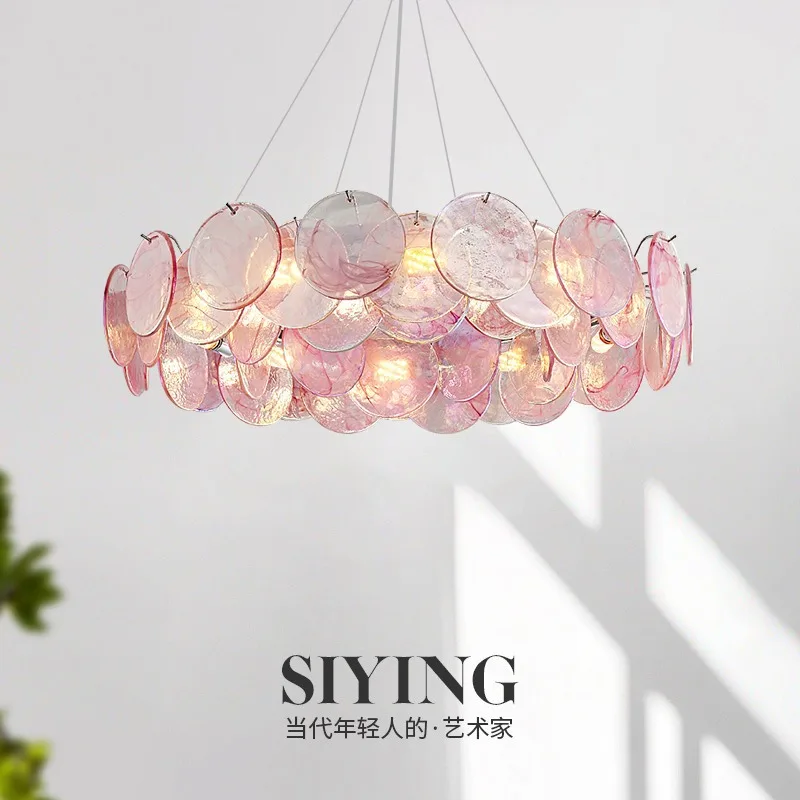 

Living room chandelier light luxury main lamp designer creative colorful glass dining room bedroom lamp