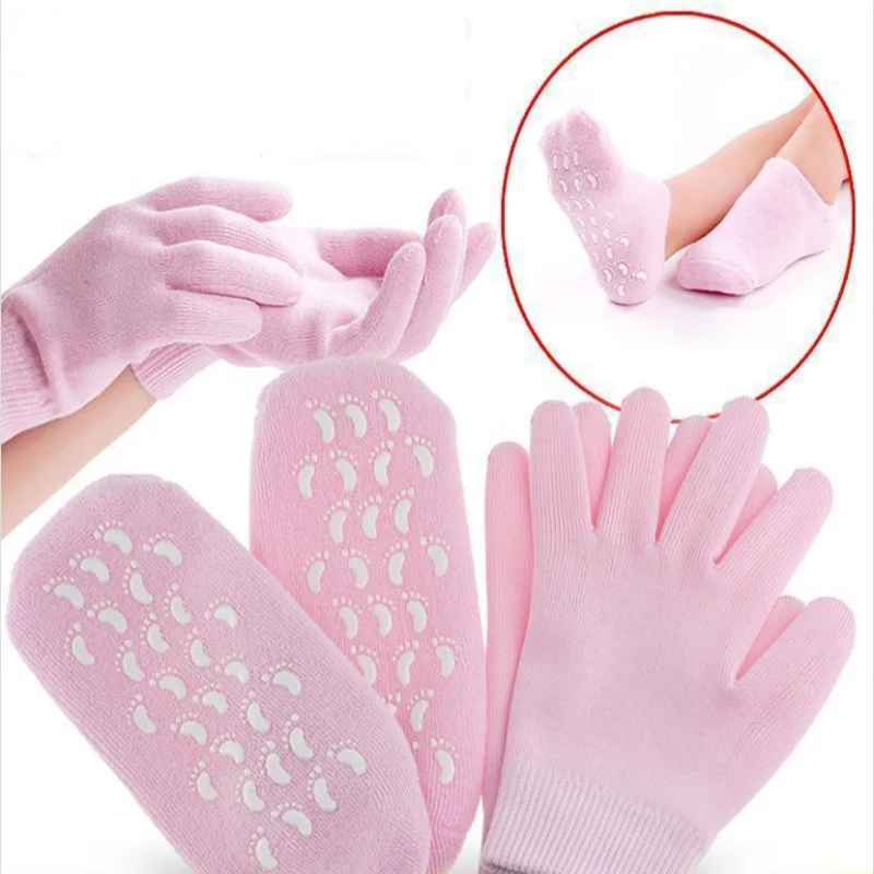 

Reusable SPA Gel Socks Gloves Moisturizing Whitening Exfoliating Foot Mask Ageless Smooth Hand Mask Foot Hand Health Care