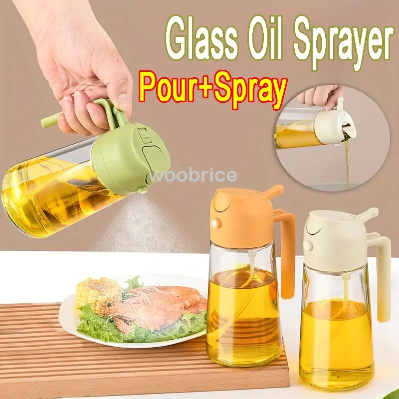 2 in 1 Kitchen Oil Spray Glass Oil Sprayer Bottle Multifunction Bottle Cooking BBQ Oil Dispensers Olive Oils Spray Kitchen Tool