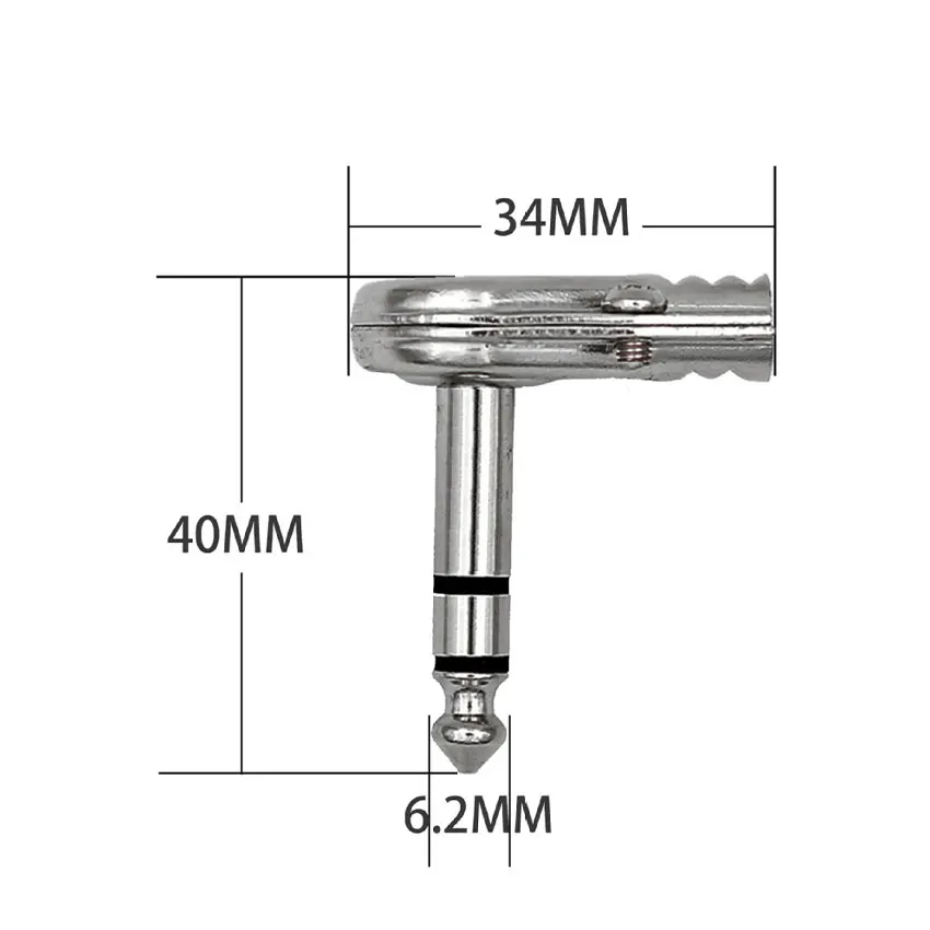 1-2 шт., Прямоугольный штекер для гитары, 6,35 мм