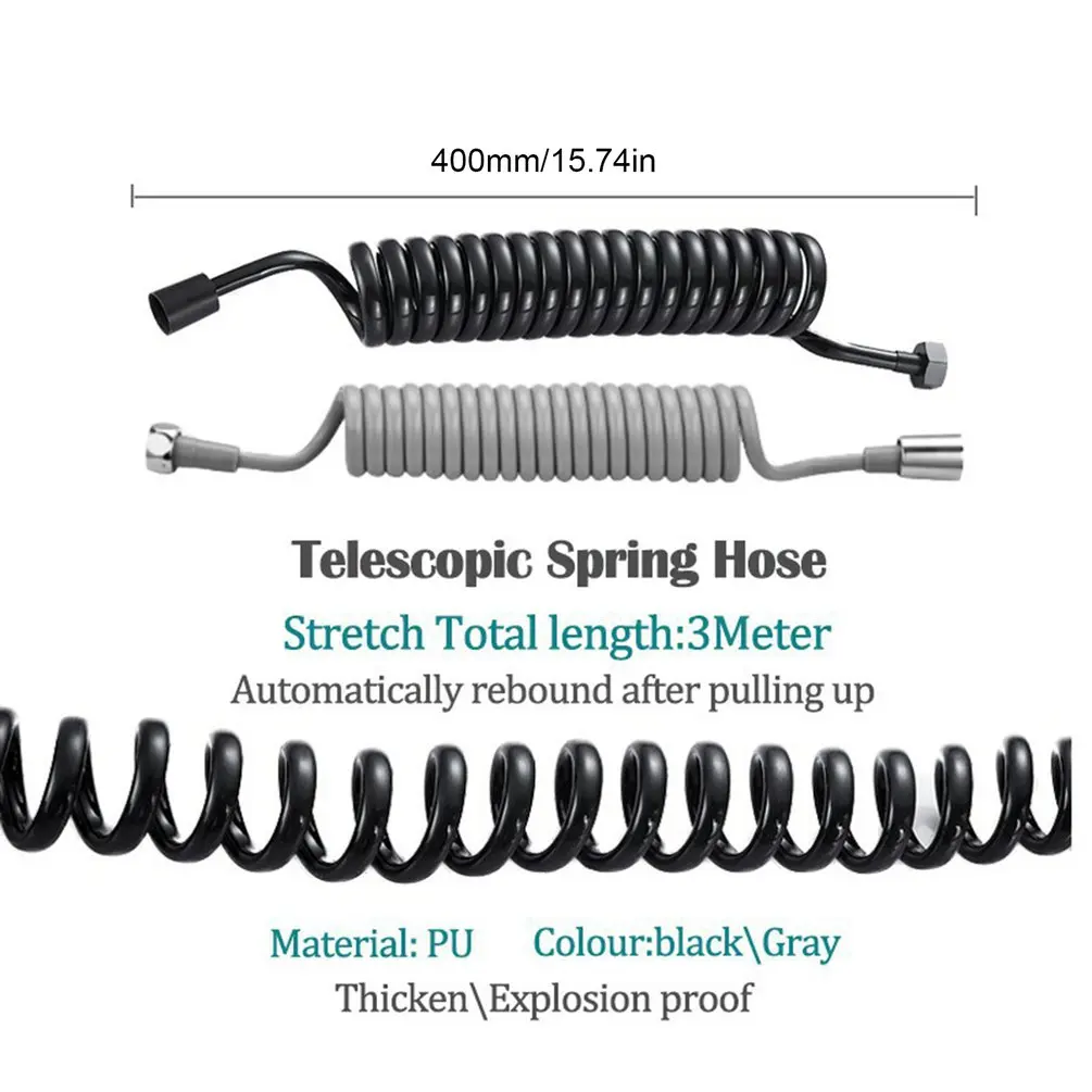 1.5/2/3m tubo doccia telescopico spirale molla tubo wc Bidet spruzzatore linea telefonica tubo idraulico accessori per il bagno