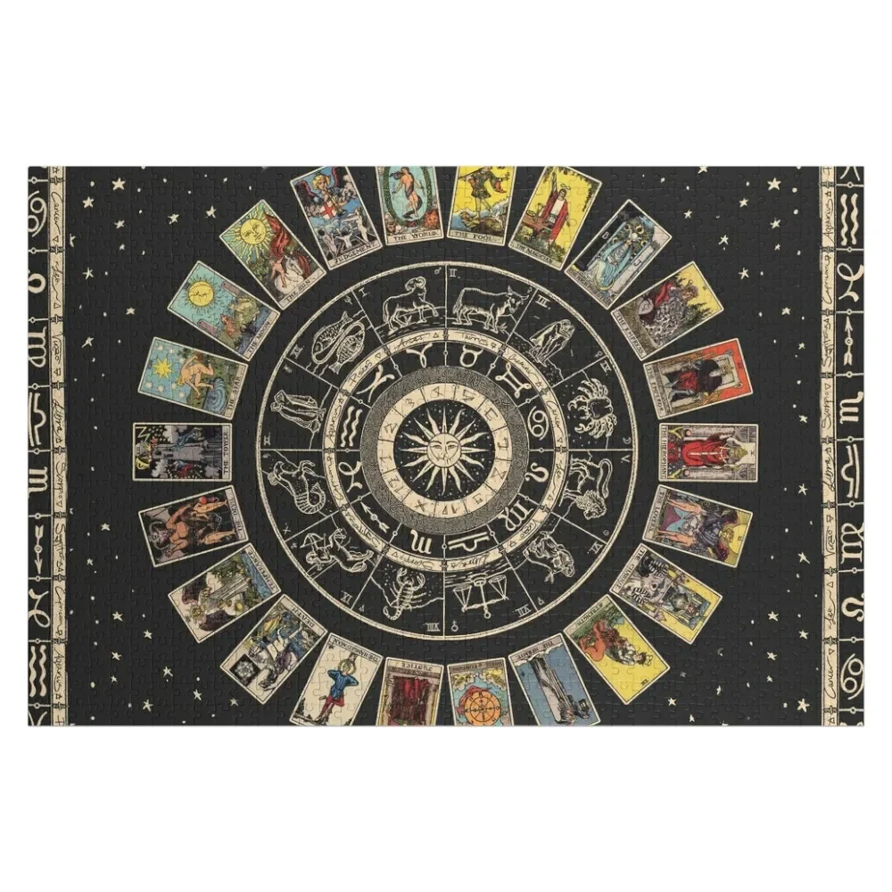 Wheel of the Zodiac, Astrology Chart and the Major Arcana Tarot Jigsaw Puzzle Personalize Personalized Children Puzzle