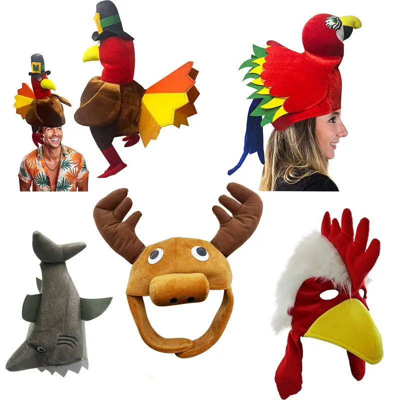 2026 Thanksgiving Christmas plush turkey hat roast turkey hat thanksgiving costume party accessories show spot