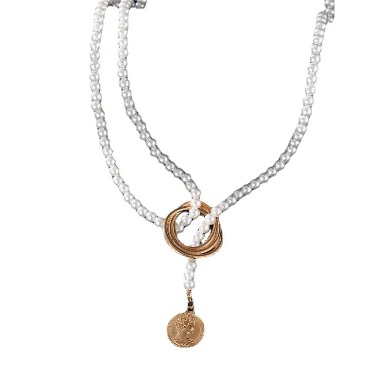 Vintage Perle Anhänger Halskette für Frauen Elegante Perlen Lange Quaste Pullover Kragen Kette Zubehör Temperament Mode Schmuck – Detail 11