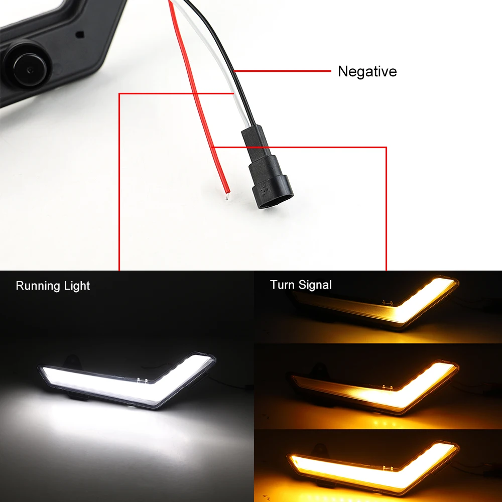 ATV LED إشارة الانعطاف الأمامية الصفراء المتدفقة الأبيض DRL لـ Can-Am Defender/ Max 2020+ Commander/Max 2021+