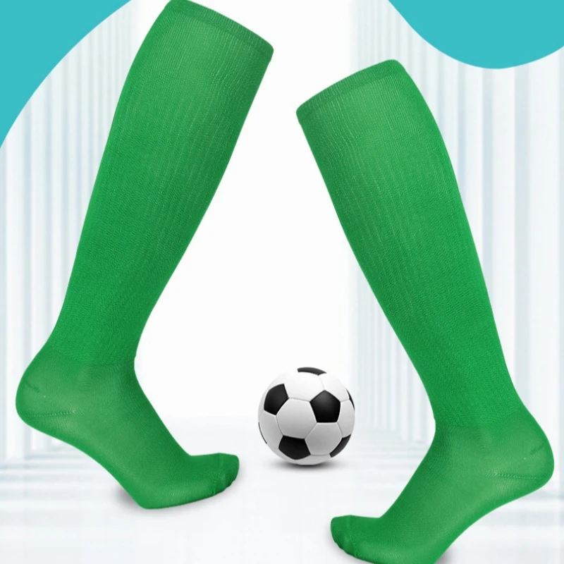 1 Paar dünne einfarbige High Tube Training Fußball Socken Herren profession elle Long Tube Sports ocken für Kinder über dem Knie