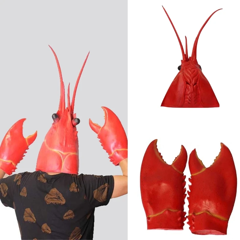 634C Funny Lobster  Claws Gloves Paw Gloves Halloween Costume Cosplays Party Game Dress up Hands Weapons Festival Props