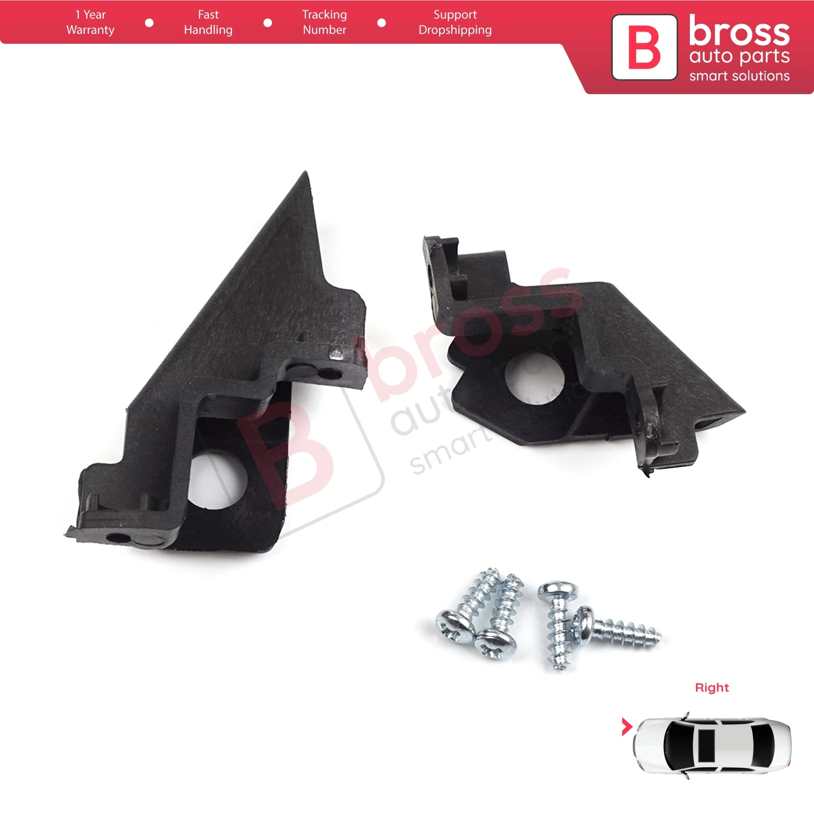 BHL33 Car Headlight Housing Repair Mount Holder Bracket Tab Clips Kit Right Side for VW Polo MK5 6R 6C 61 2009-2016 6R0998226