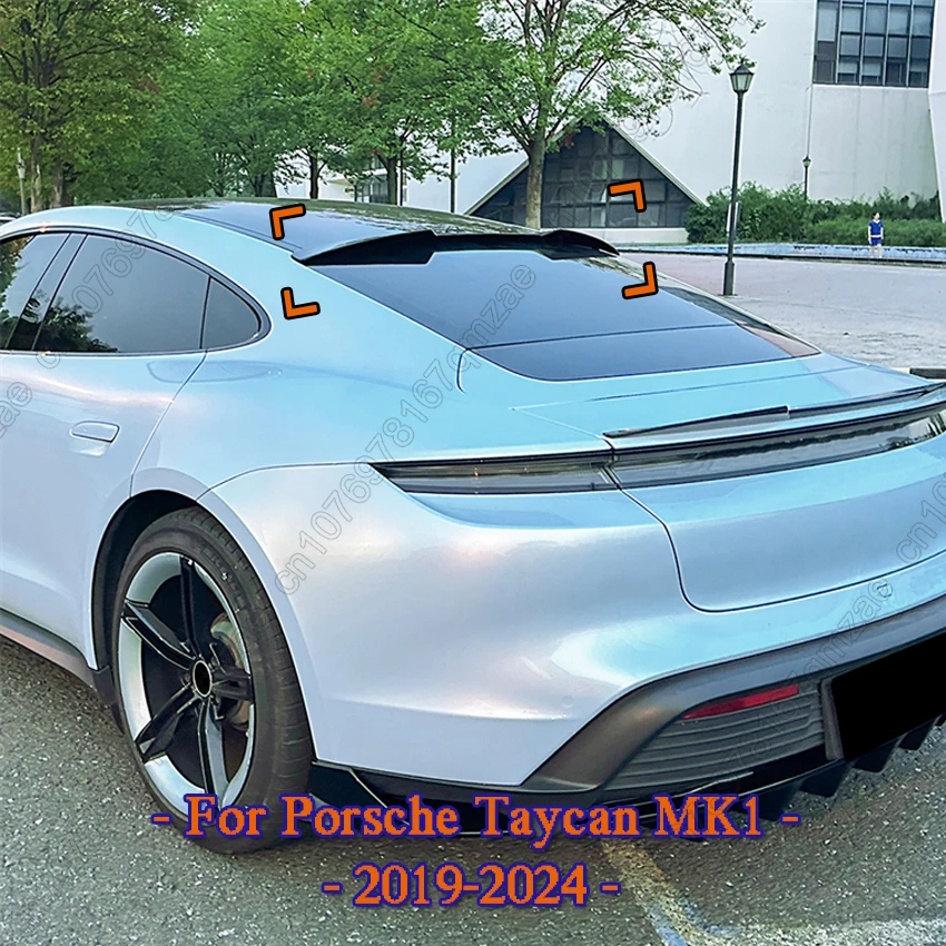 Difusor divisor de alerón de labio de maletero de ala trasera de coche para Porsche Taycan Mk1 2019-2024 Kits de carrocería de tapa de alerón de coche negro brillante Tuning